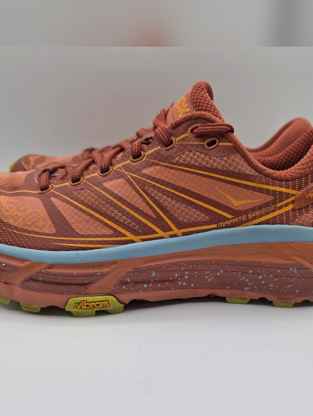 HOKA Mafate Speed 2 Baked Clay Orange Size 9 Sneakers Shoes Running Workout - Picture 11 of 16